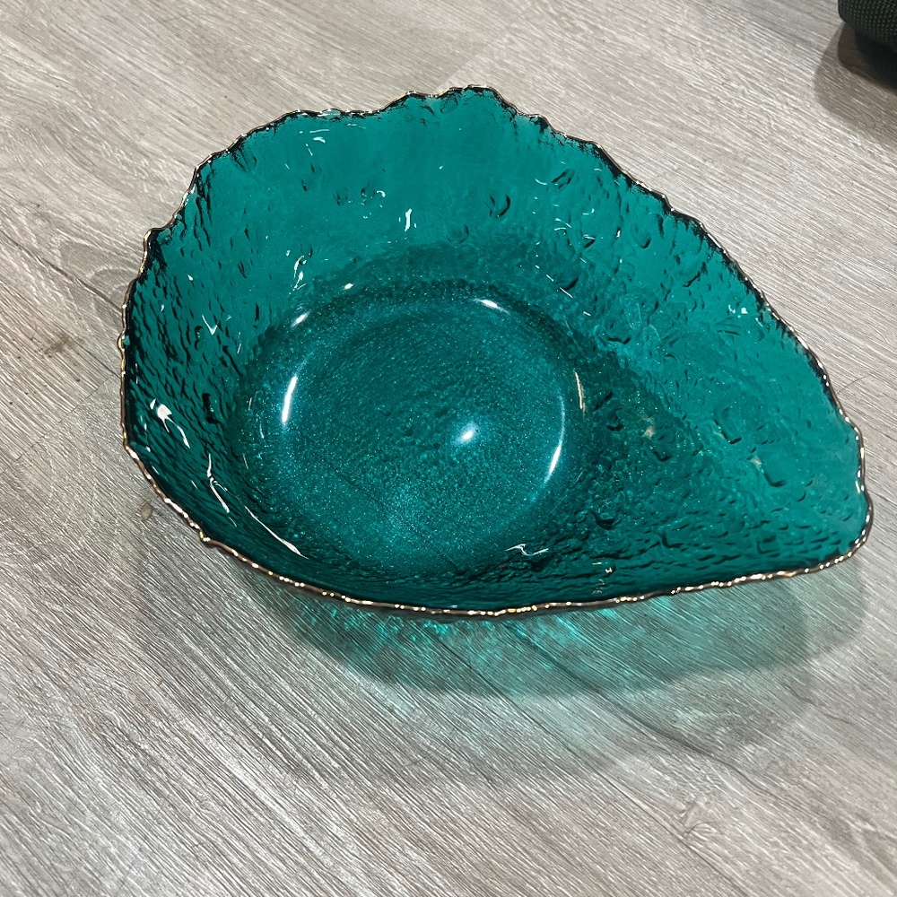 Glass salad bowl